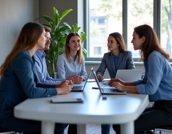 Une équipe de conseillers du BEP en réunion stratégique